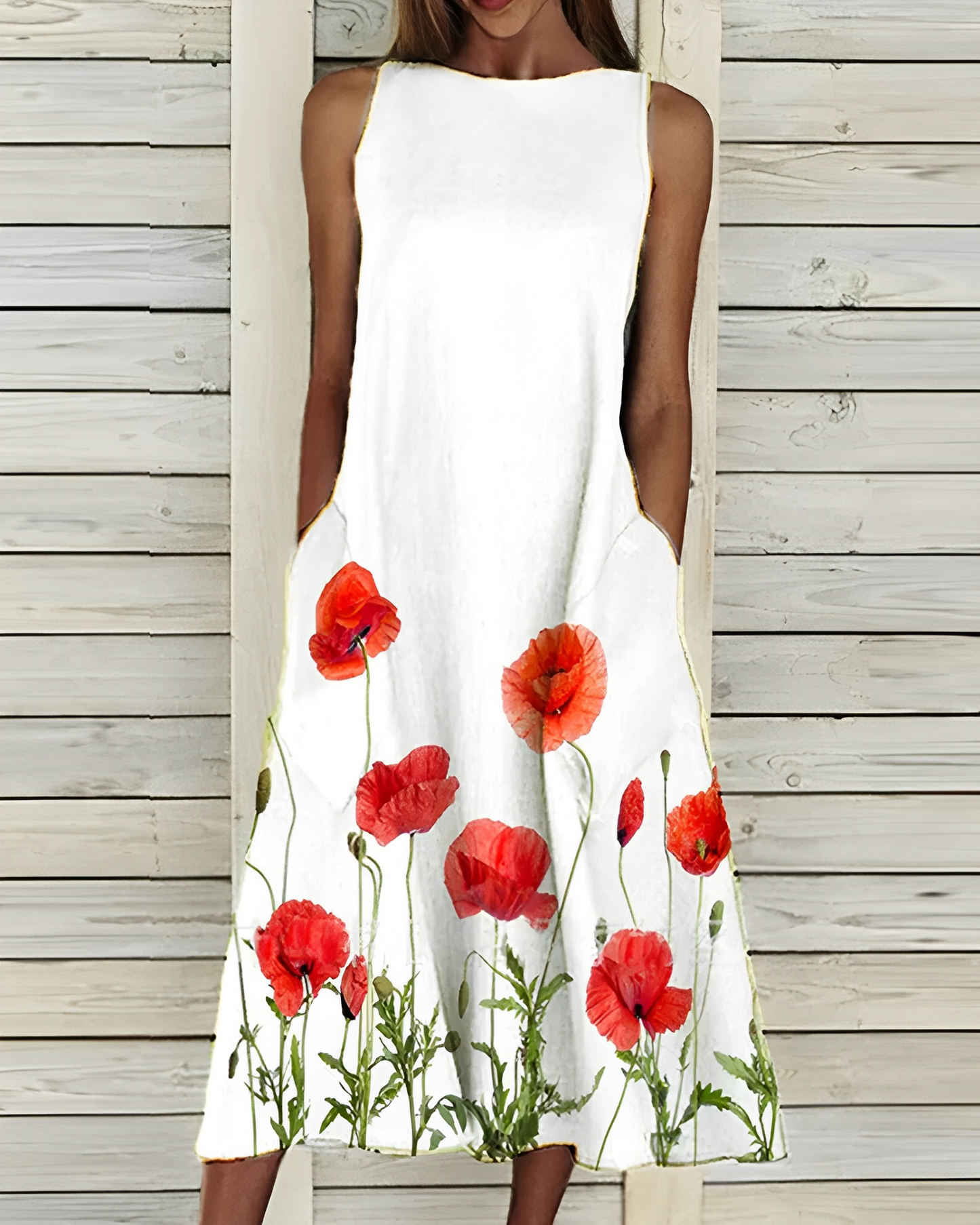 Marlene – Vestido Midi com Estampa de Flores