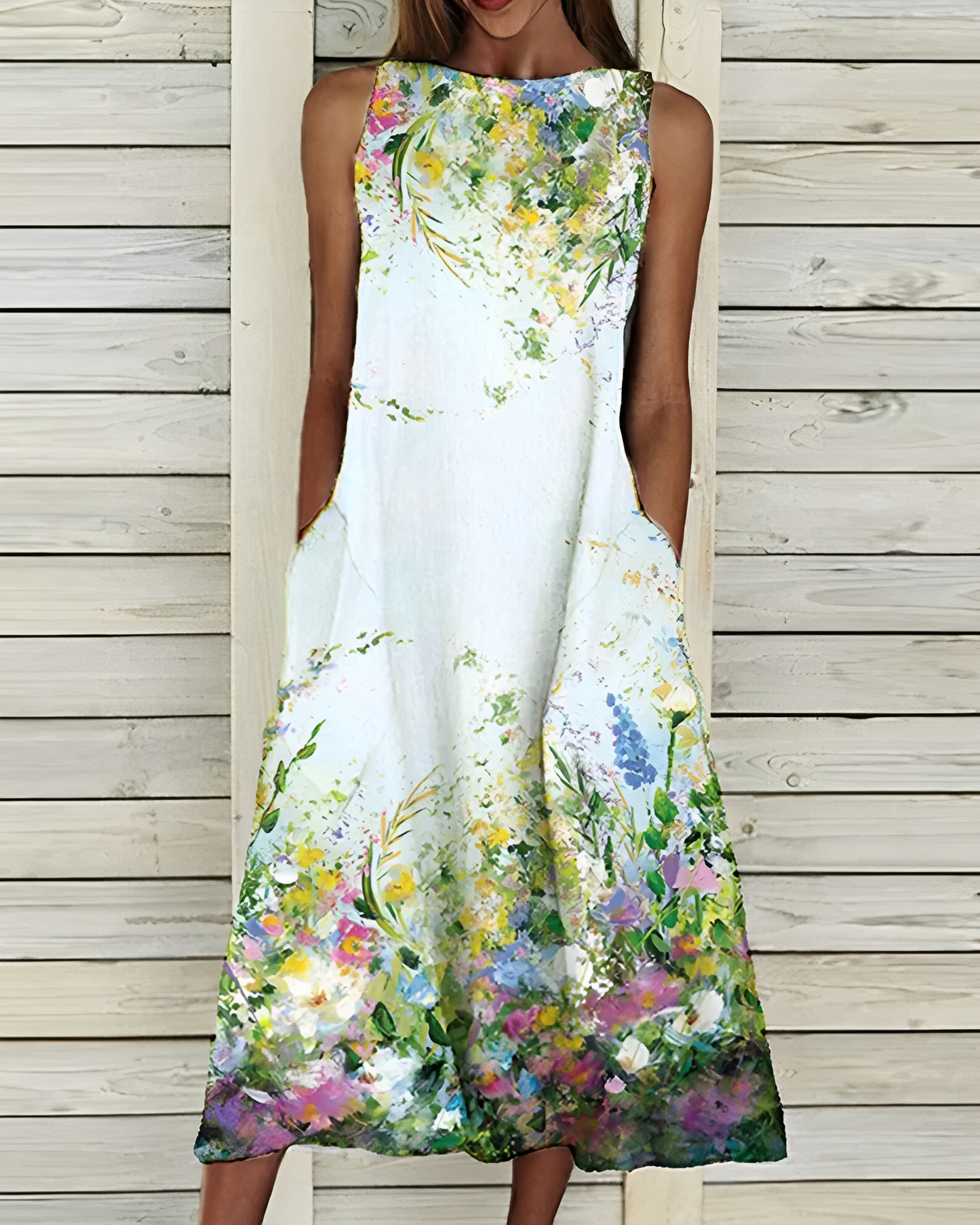 Marlene – Vestido Midi com Estampa de Flores