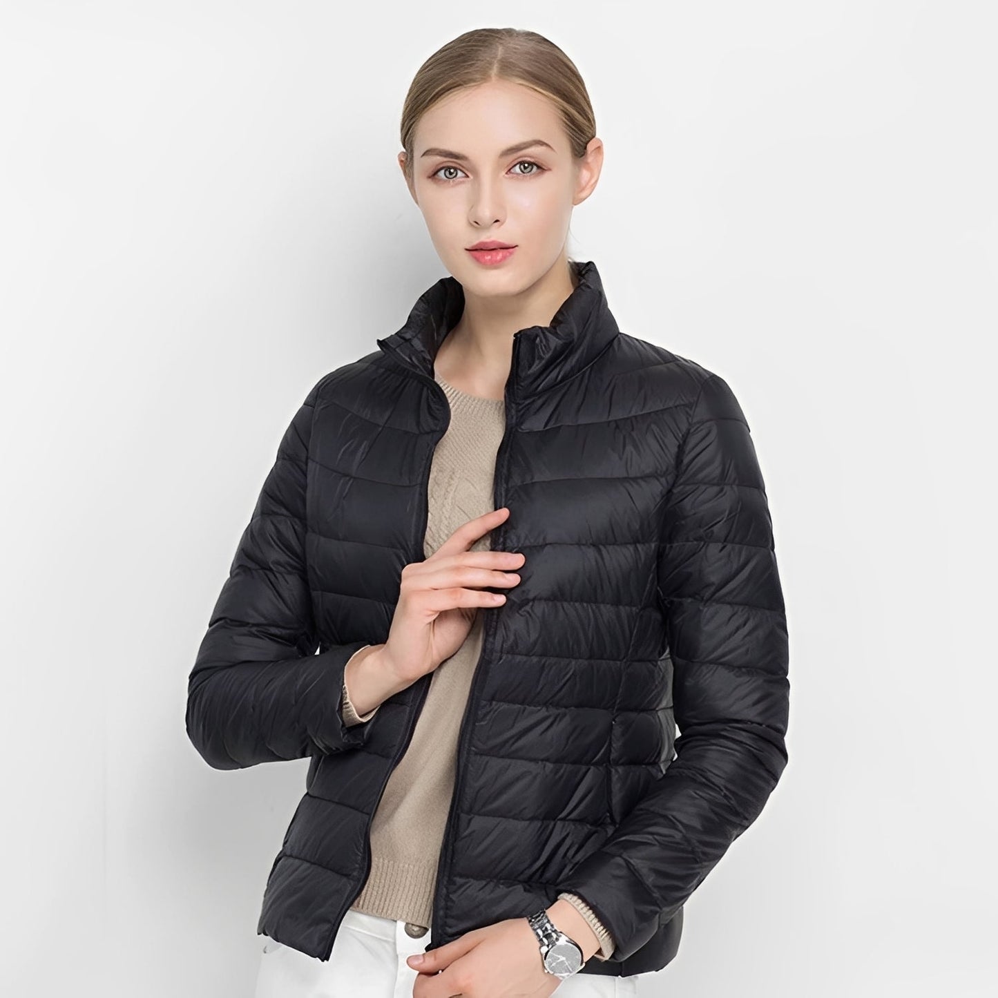 Rena - Elegant, light feather jacket for women