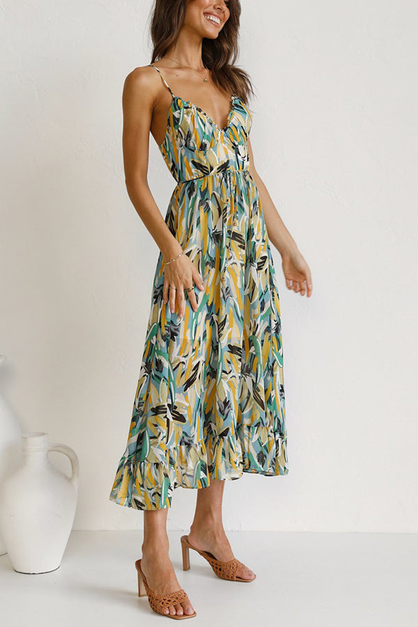 Caridade – Vestido midi colorido