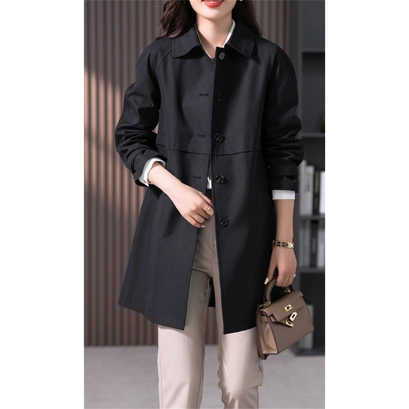 Elise – Curto Trench Coat com Botão