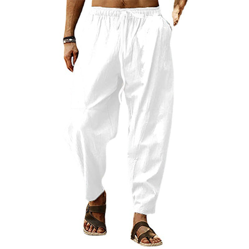 Titus - Beach trousers for men in cotton and flax