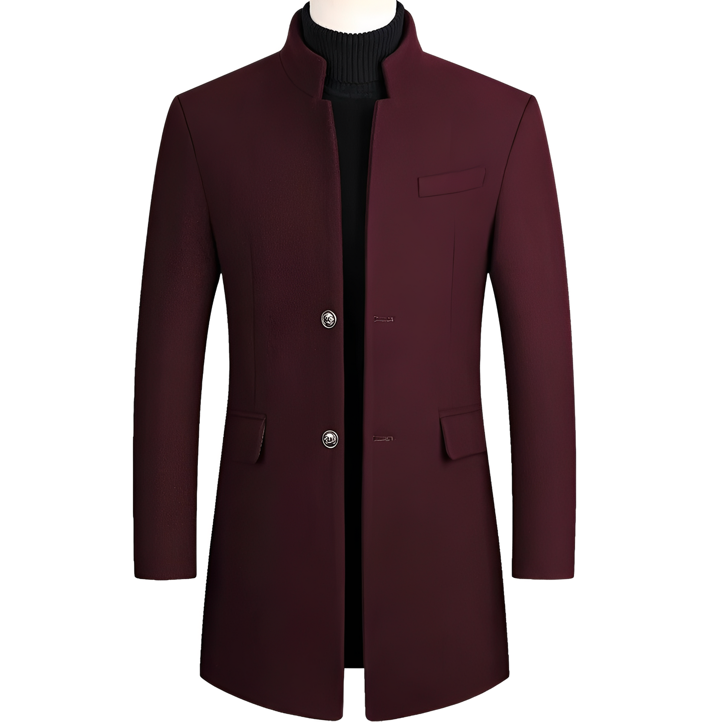 Andre - Elegant Coat with High Collar for Men