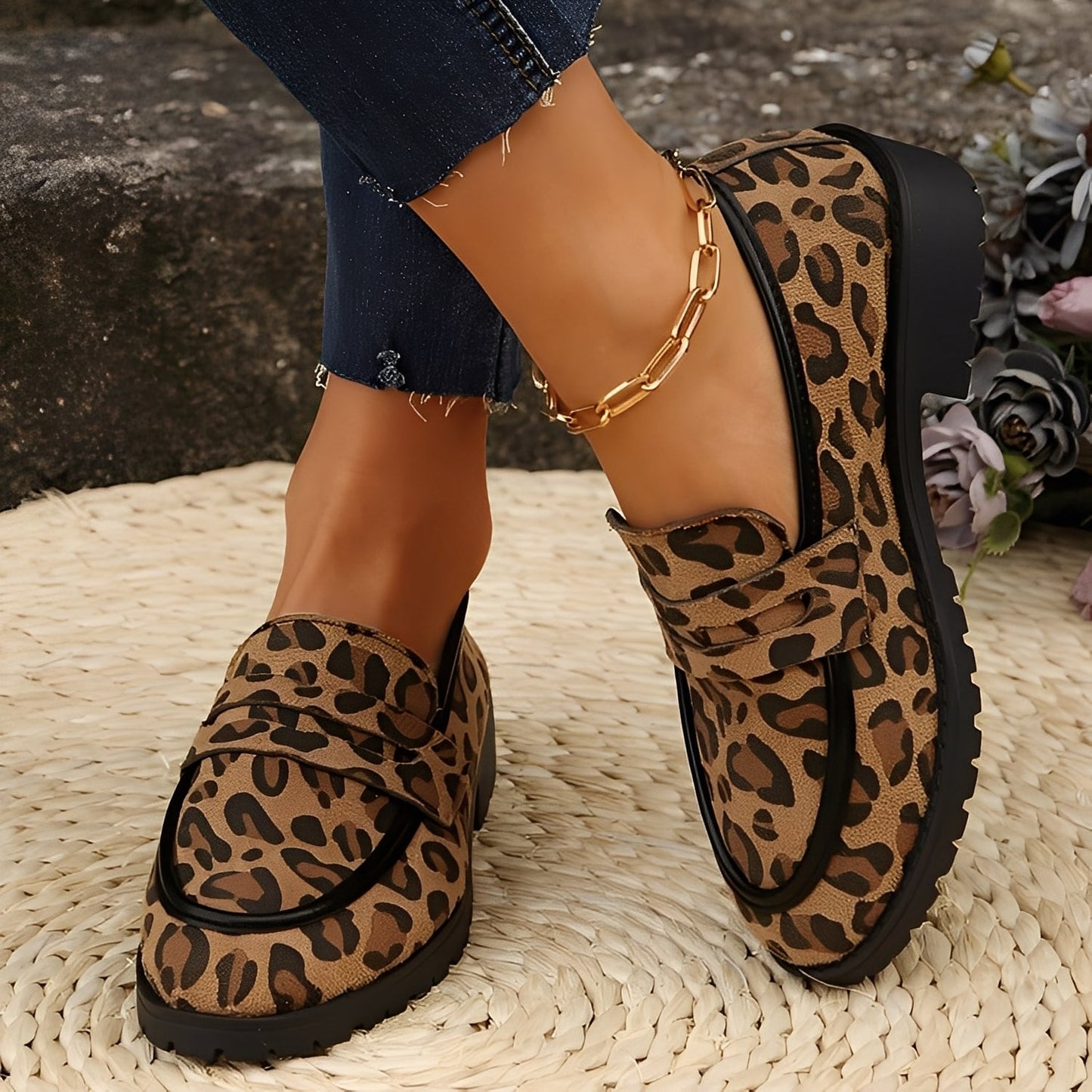 Camélia - Sapatos elegantes com estampa de leopardo para mulheres
