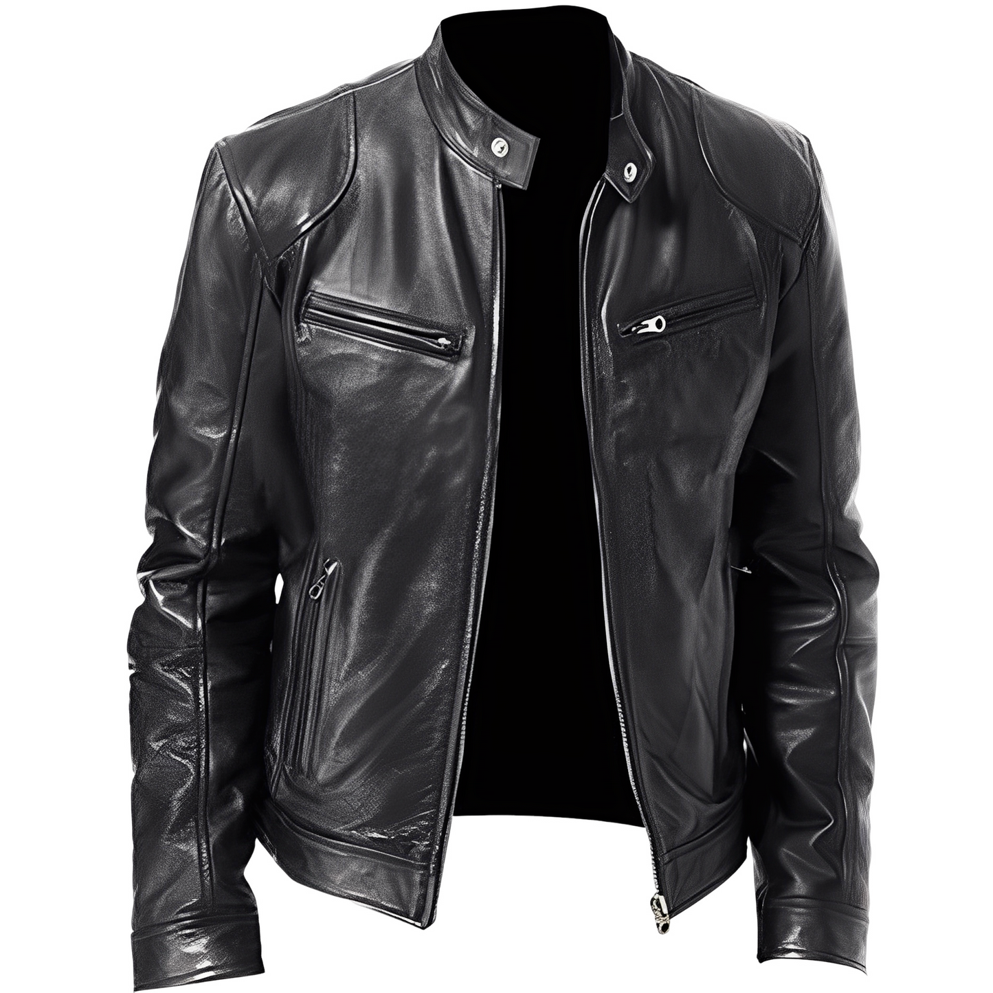 Crawford - Casual, fitted cut leather jacket for men