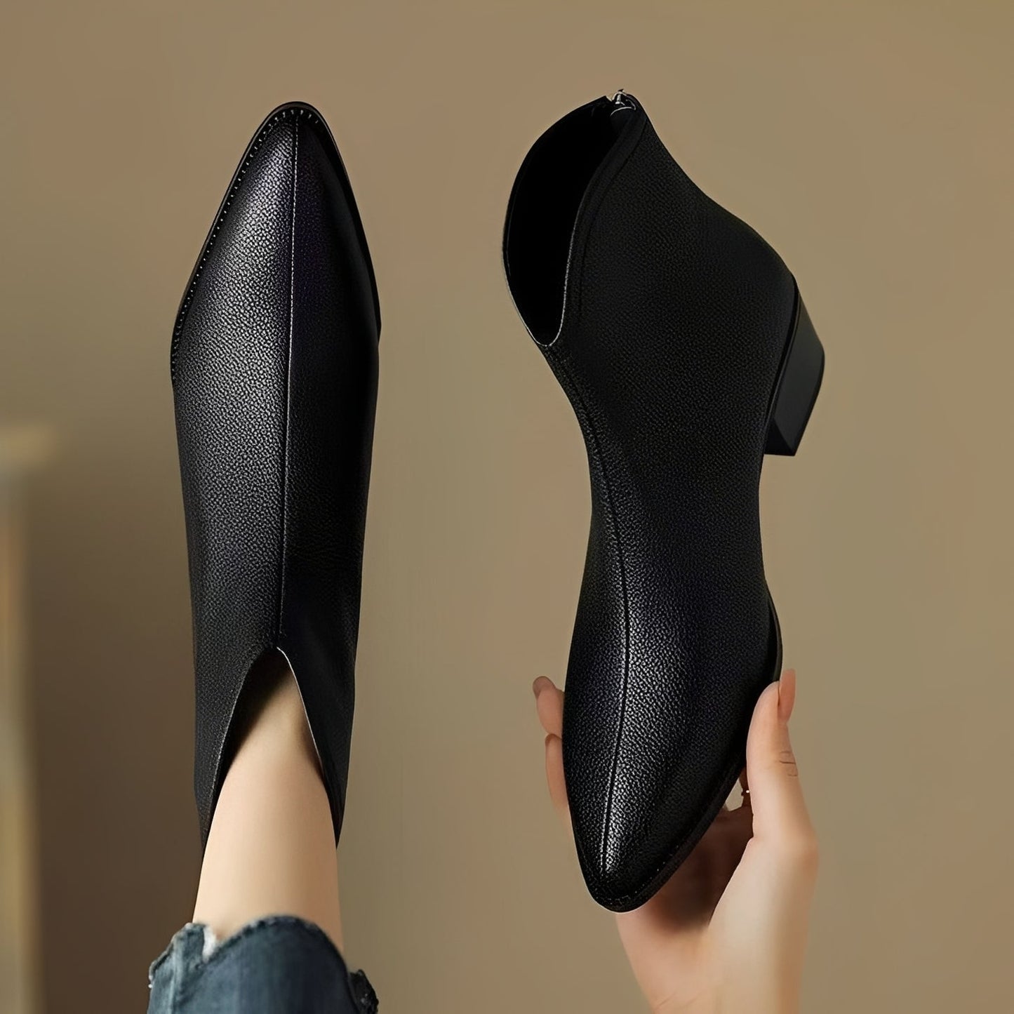 Abbie - Kurze Freizeitschuhe aus Leder für Damen