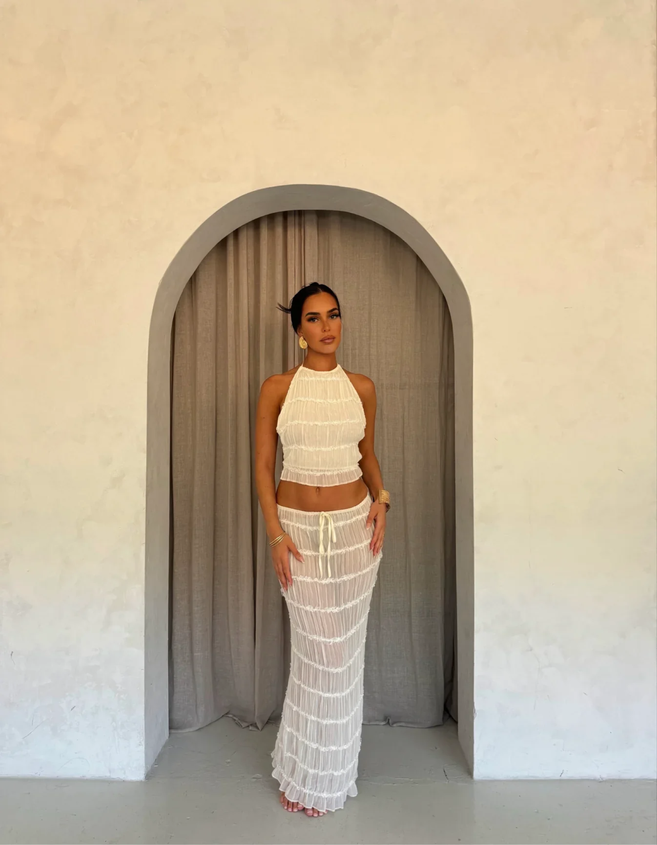 Siria – Conjunto Duas Peças com Top Halter e Saia Maxi