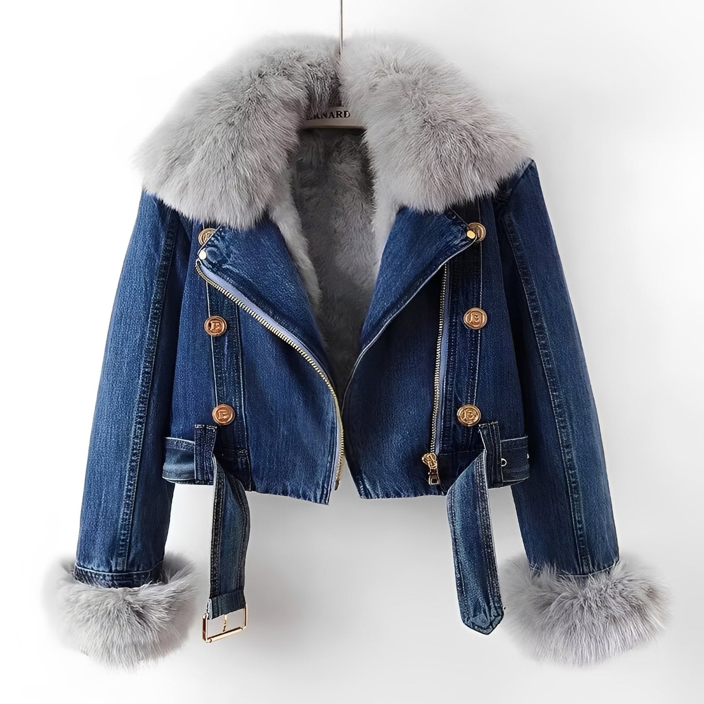 Nella - Elegant Denim Jacket with Fur Lining for Women