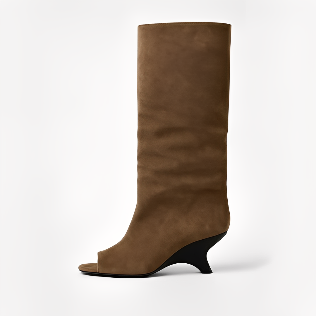 Aamina - Elegante hohe Stiefel mit offenem Zehenbereich für Frauen