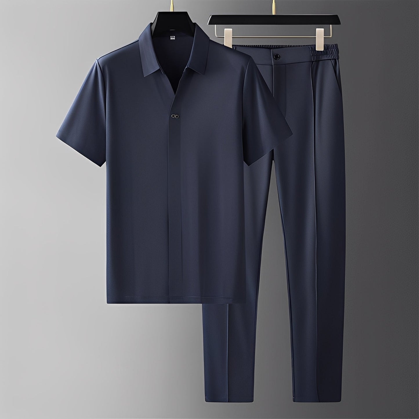 Alexander - Polo curto e calças elegantes para homens Conjunto