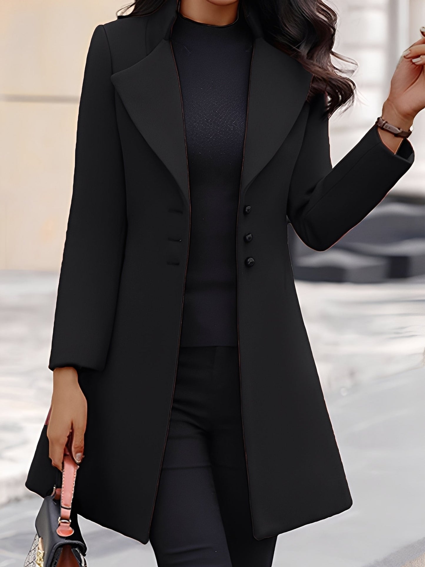 Aryana - Elegant, formal, long wool coat for women