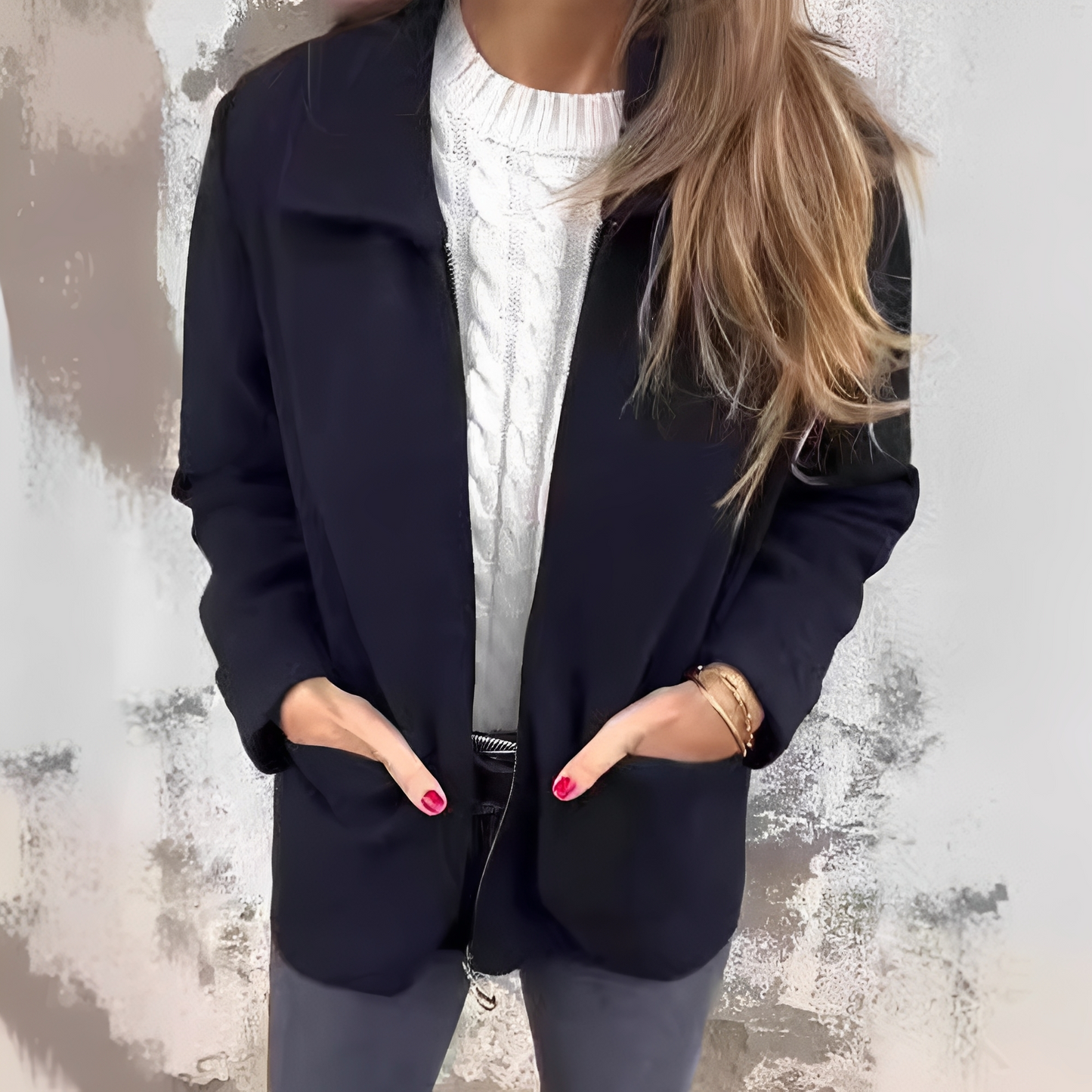 Abby - Elegant, warm coat with pockets for women