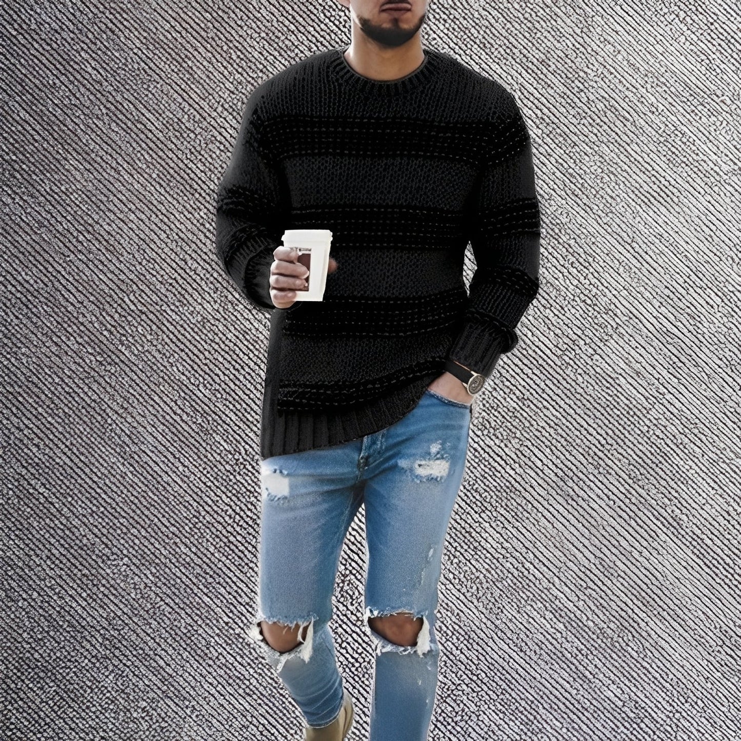 Ronnie - Casual striped sweater for men