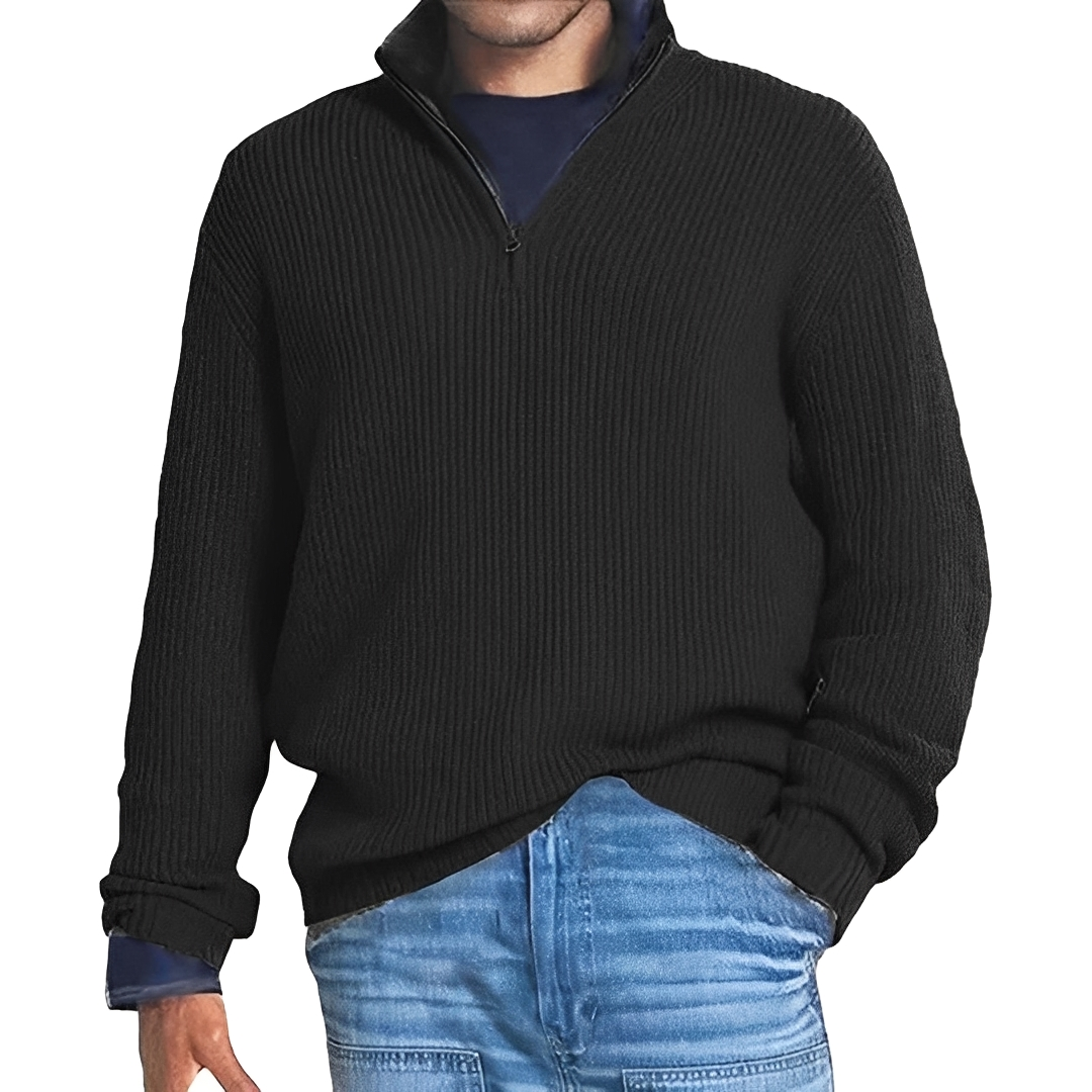 Drix - Comfortable and warm half-zip sweater for man