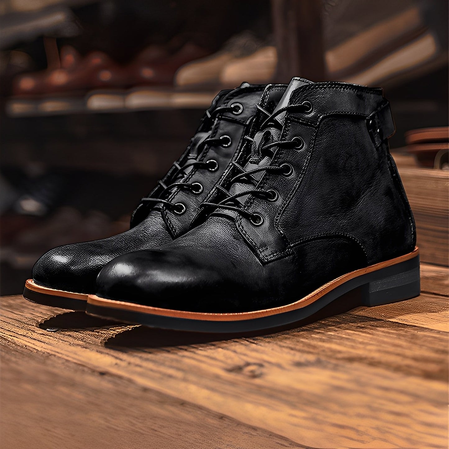 Chester - Botas de Couro Retro-Martin para Homens