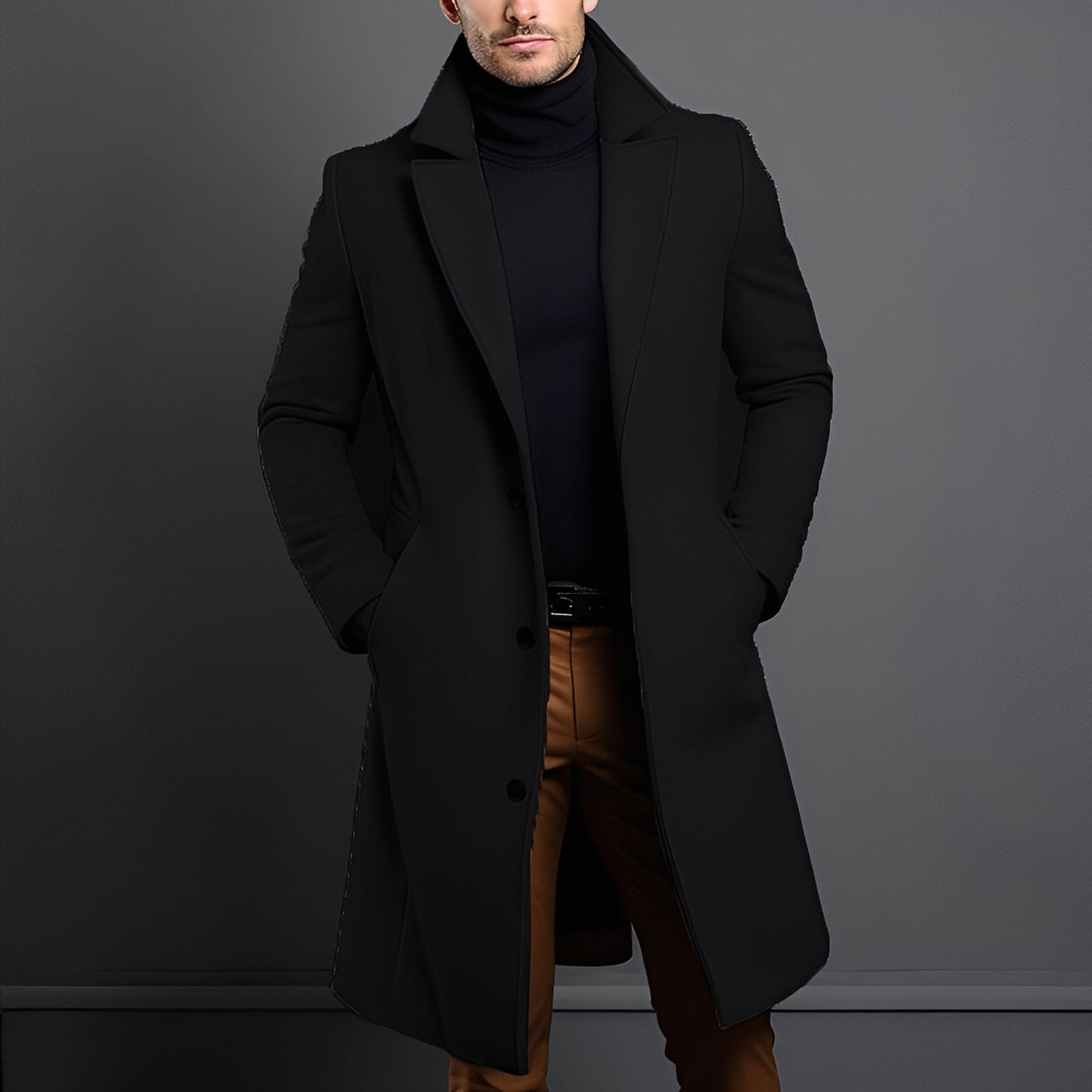 Clifton - Moderno Trenchcoat de Lã para Homens