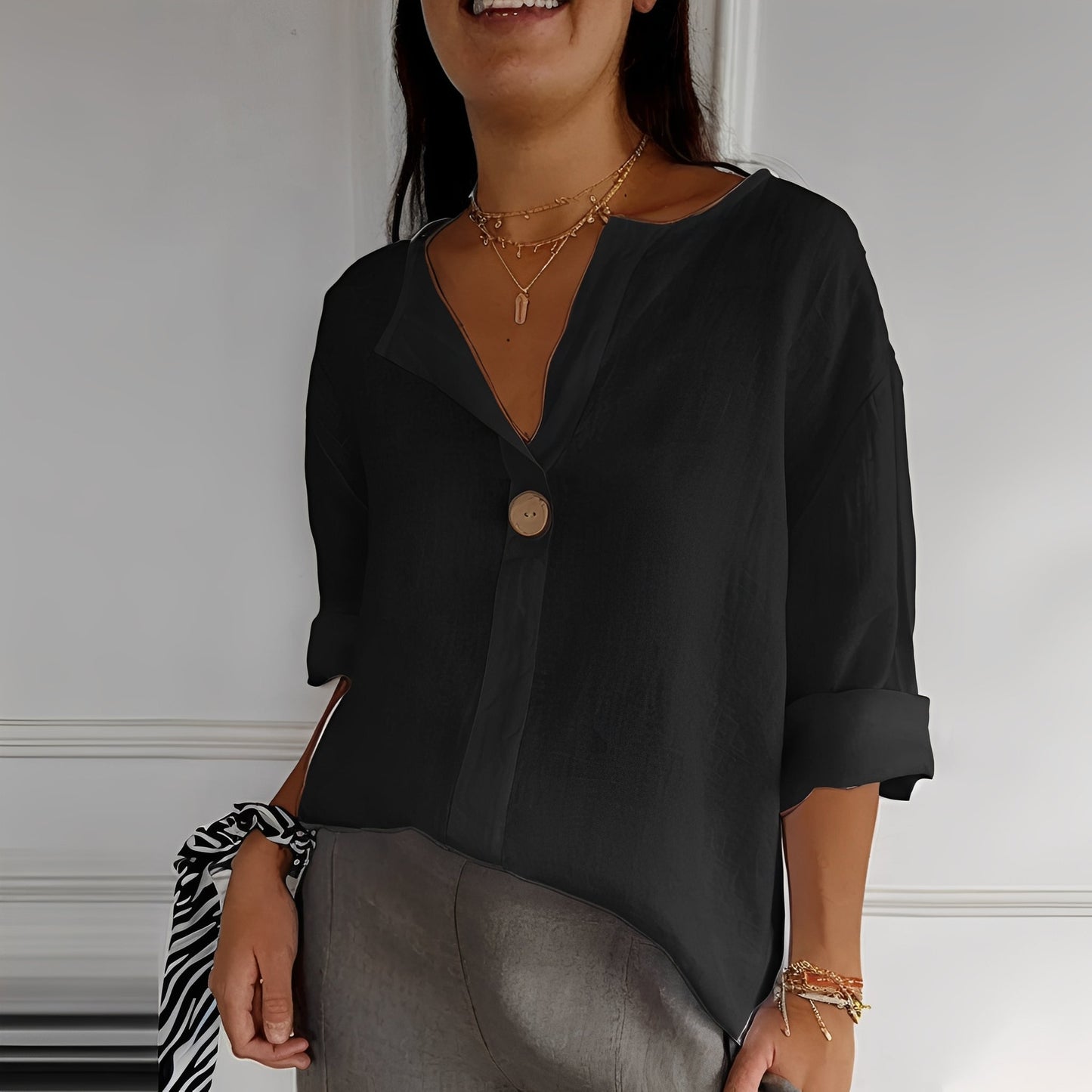 Noémie - Leichte Bluse mit V-Ausschnitt für Damen