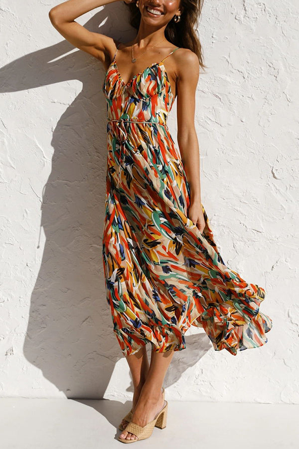 Caridade – Vestido midi colorido