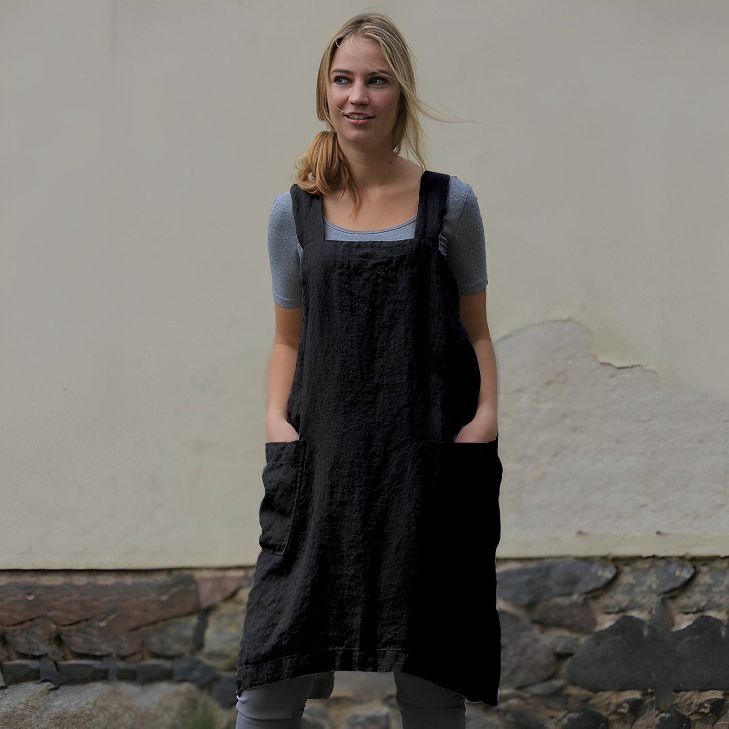 Mozelle - Casual Apron Dress with Pockets for Women