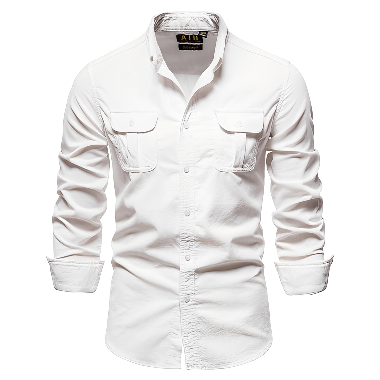 Colbert - Camisa de Manga Longa Simples para Homens
