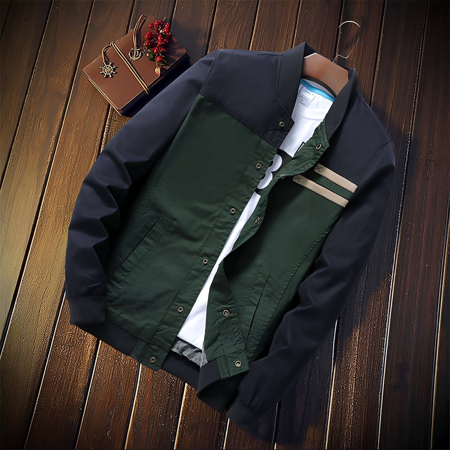 Jenson - Moderne Bomberjacke mit Streifen für Herren