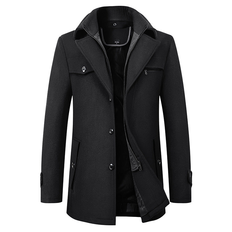 Andrew - Elegant waterproof wool coat for men
