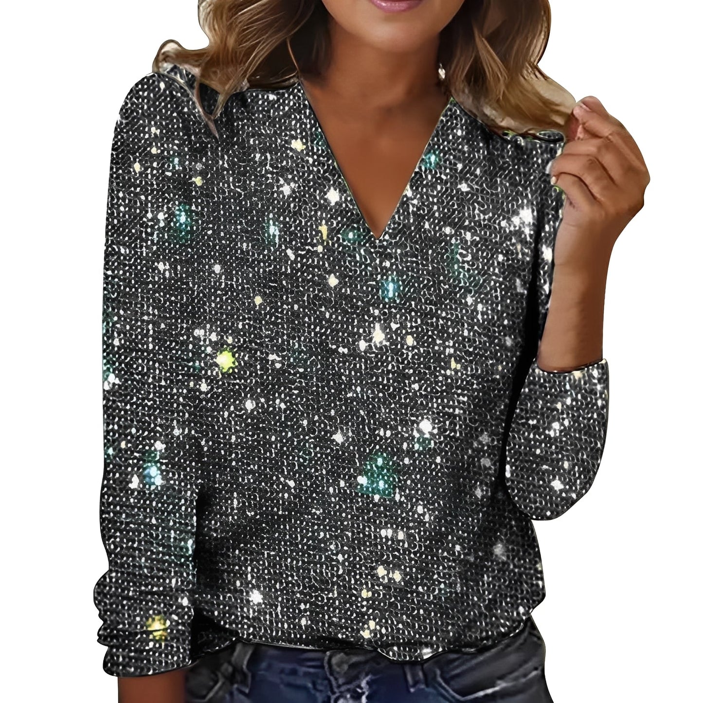 Caroline - Elegant, shiny blouse for women