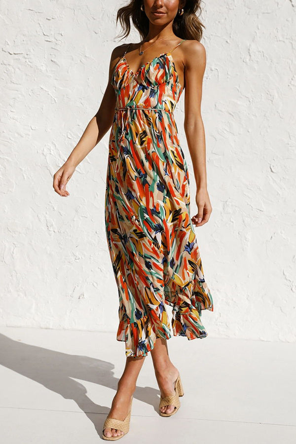 Caridade – Vestido midi colorido