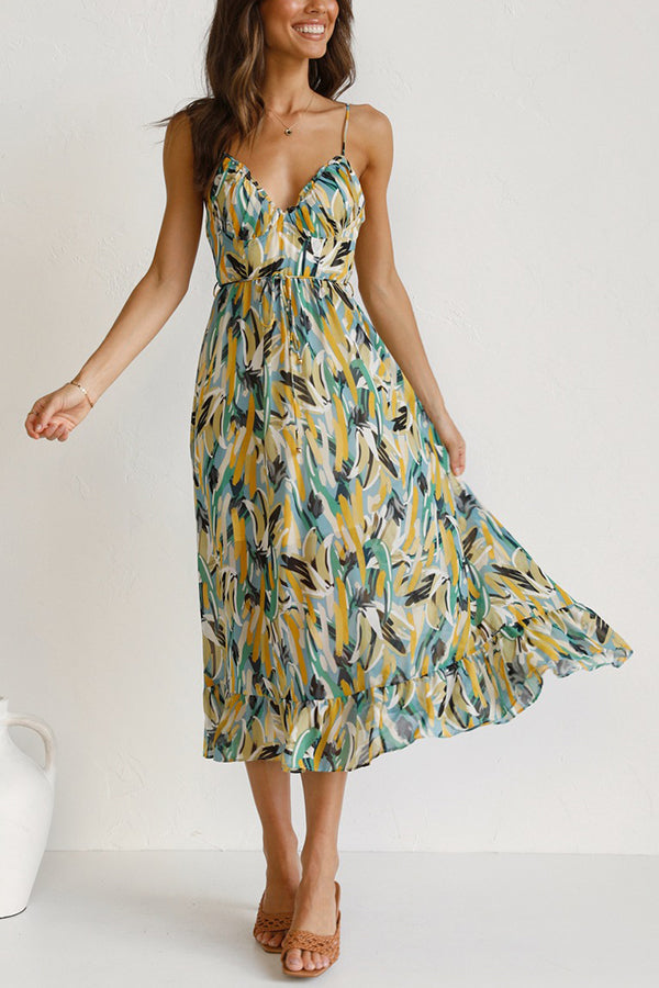 Caridade – Vestido midi colorido