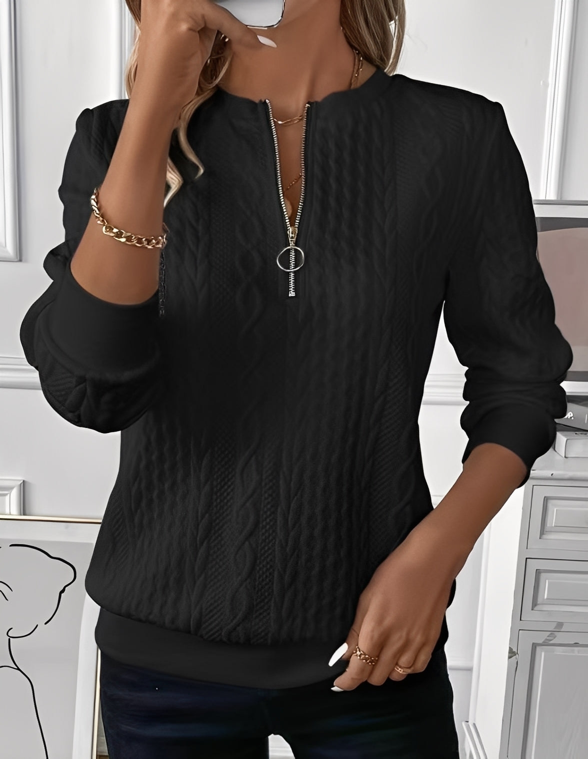 Davida - Elegante suéter acolchoado macio para mulheres