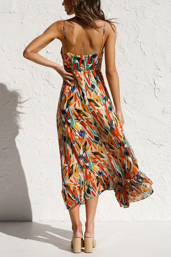 Caridade – Vestido midi colorido
