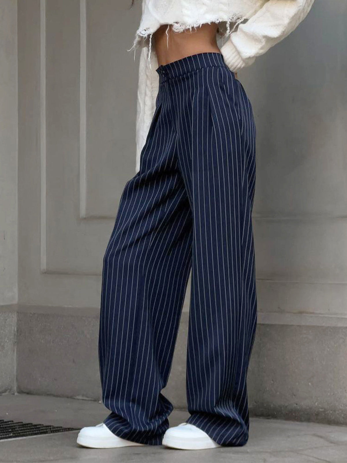 Diana – Calça Plissada Listrada