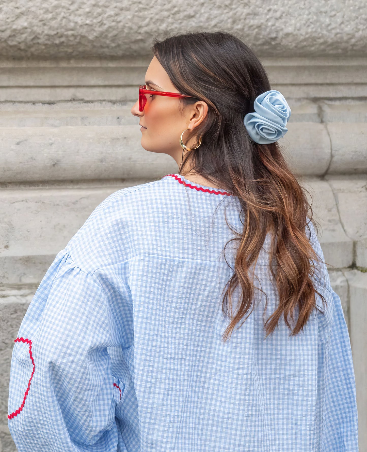 Claudia – Blusa Gingham com Laço