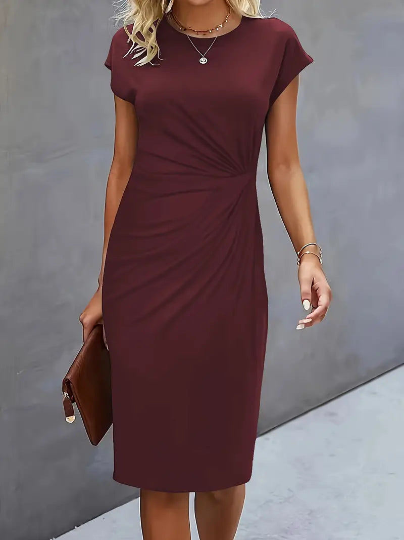 Reilly - Mid-length dress with front knot for women