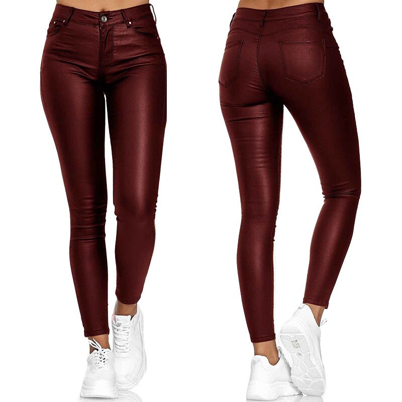 Dina – Calça em couro stretch