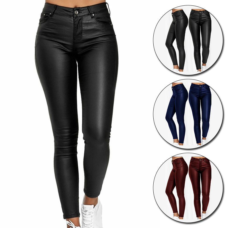 Dina – Calça em couro stretch