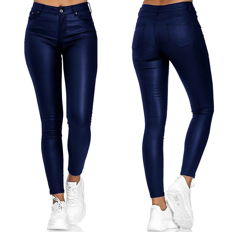 Dina – Calça em couro stretch