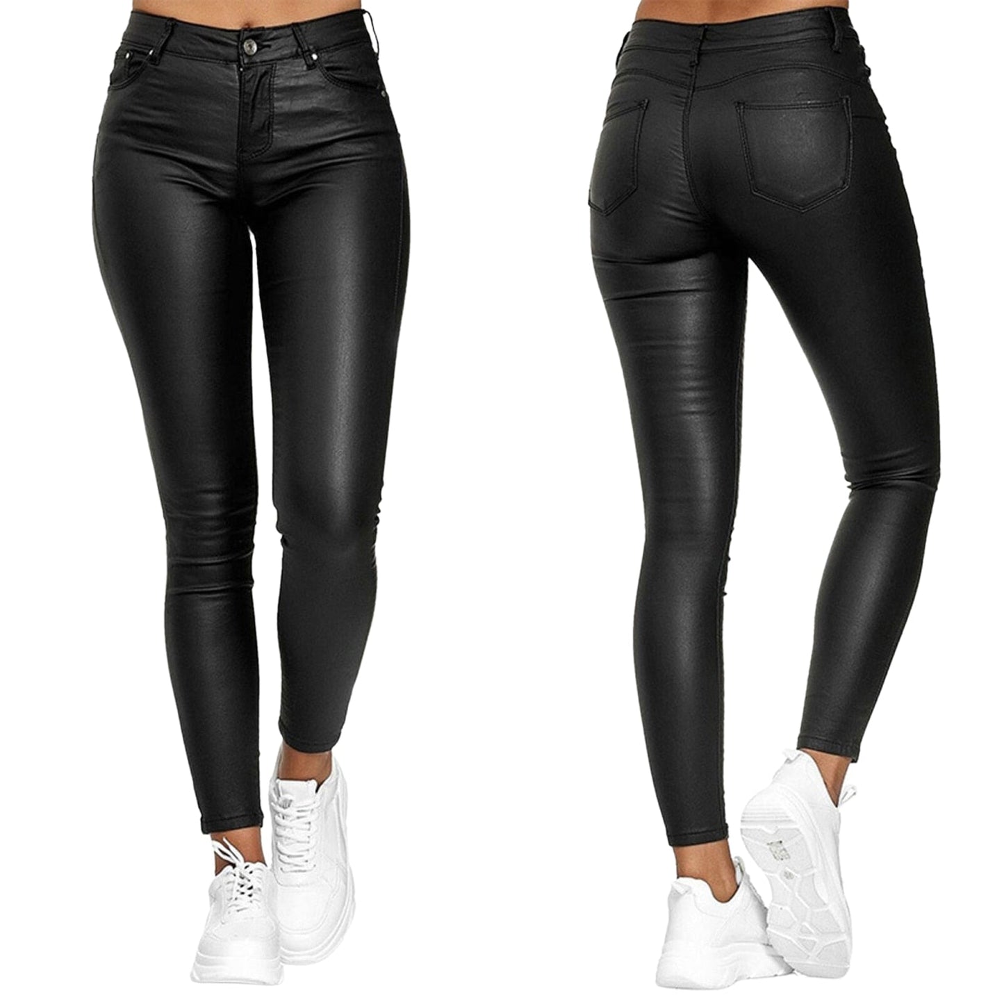 Dina – Calça em couro stretch