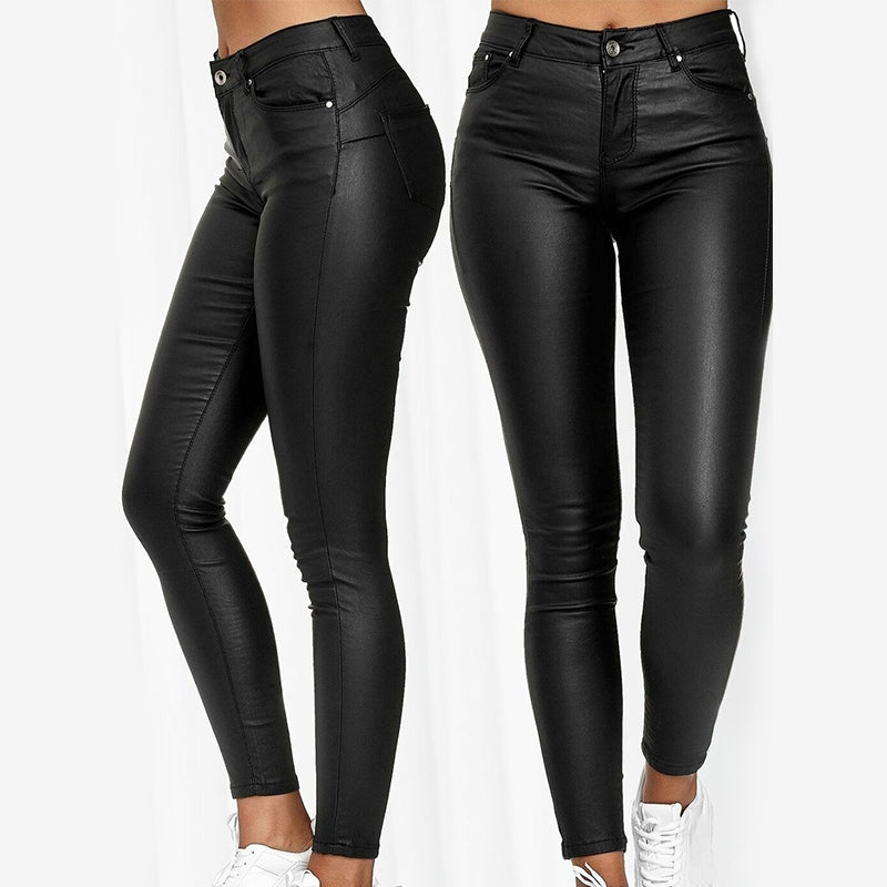 Dina – Calça em couro stretch