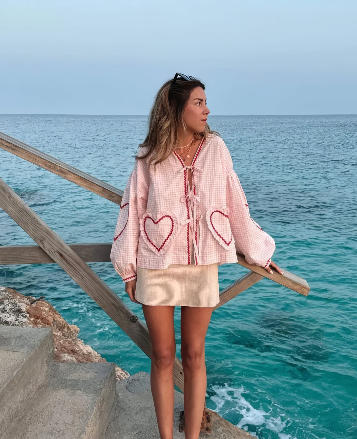 Claudia – Blusa Gingham com Laço