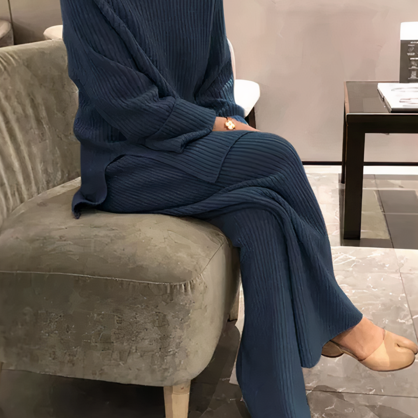 Samantha – Conjunto casual em tricô suéter & calça
