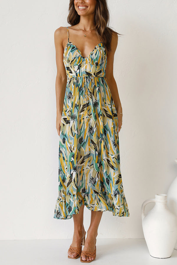 Caridade – Vestido midi colorido