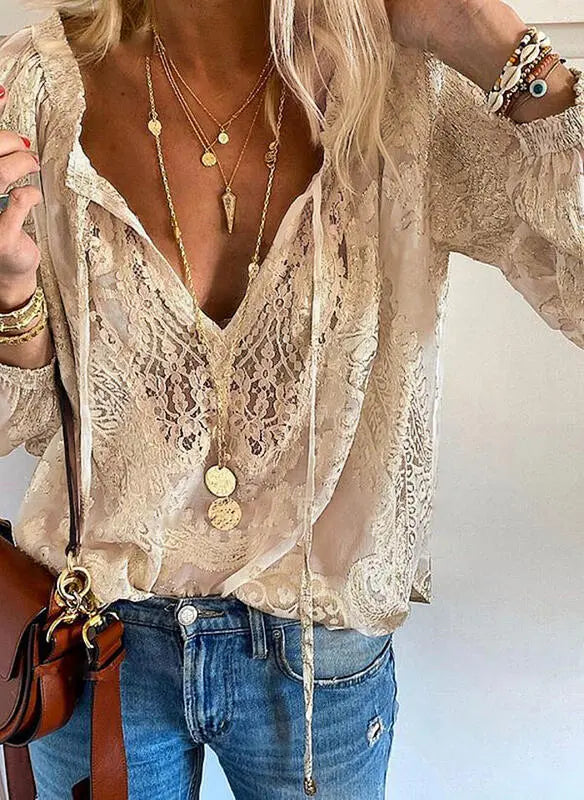 Noemi – Blusa Boho com Decote V