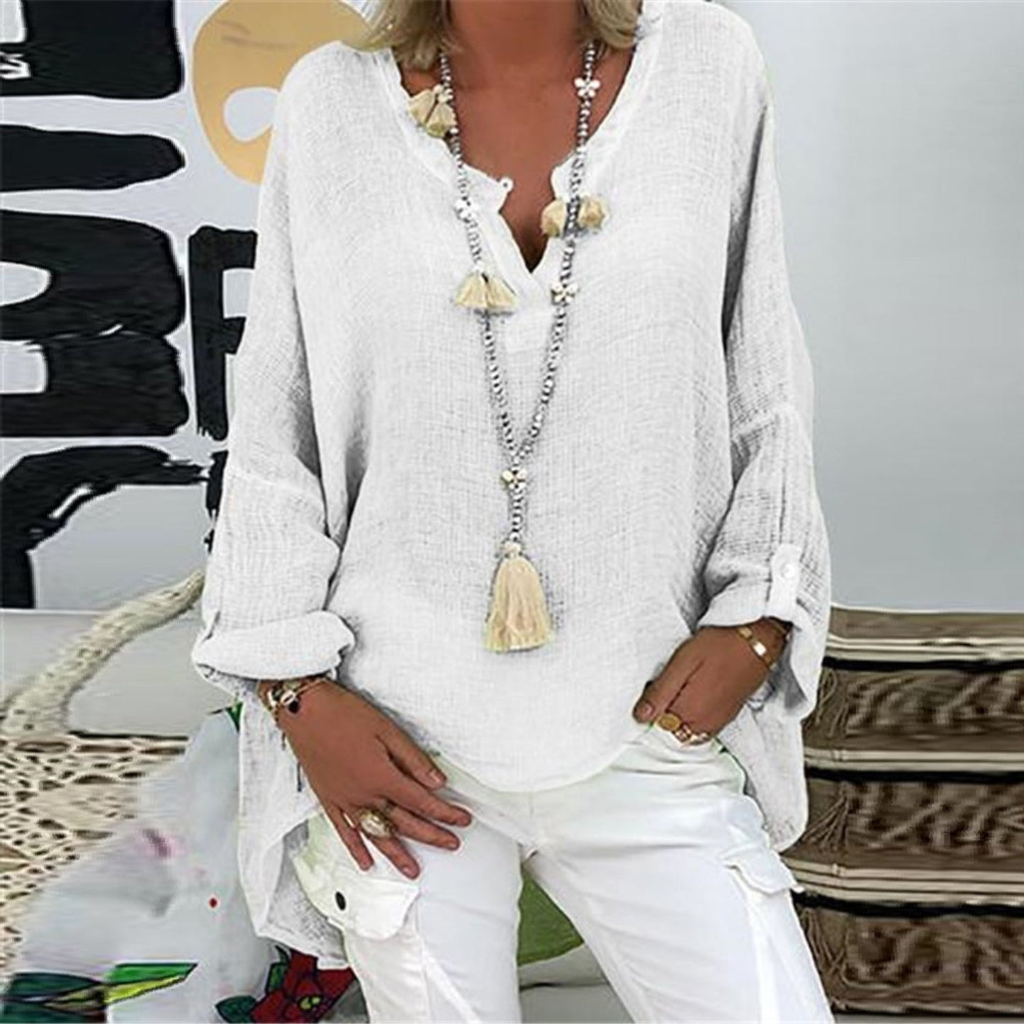 Mia – Blusa Elegante em Linho