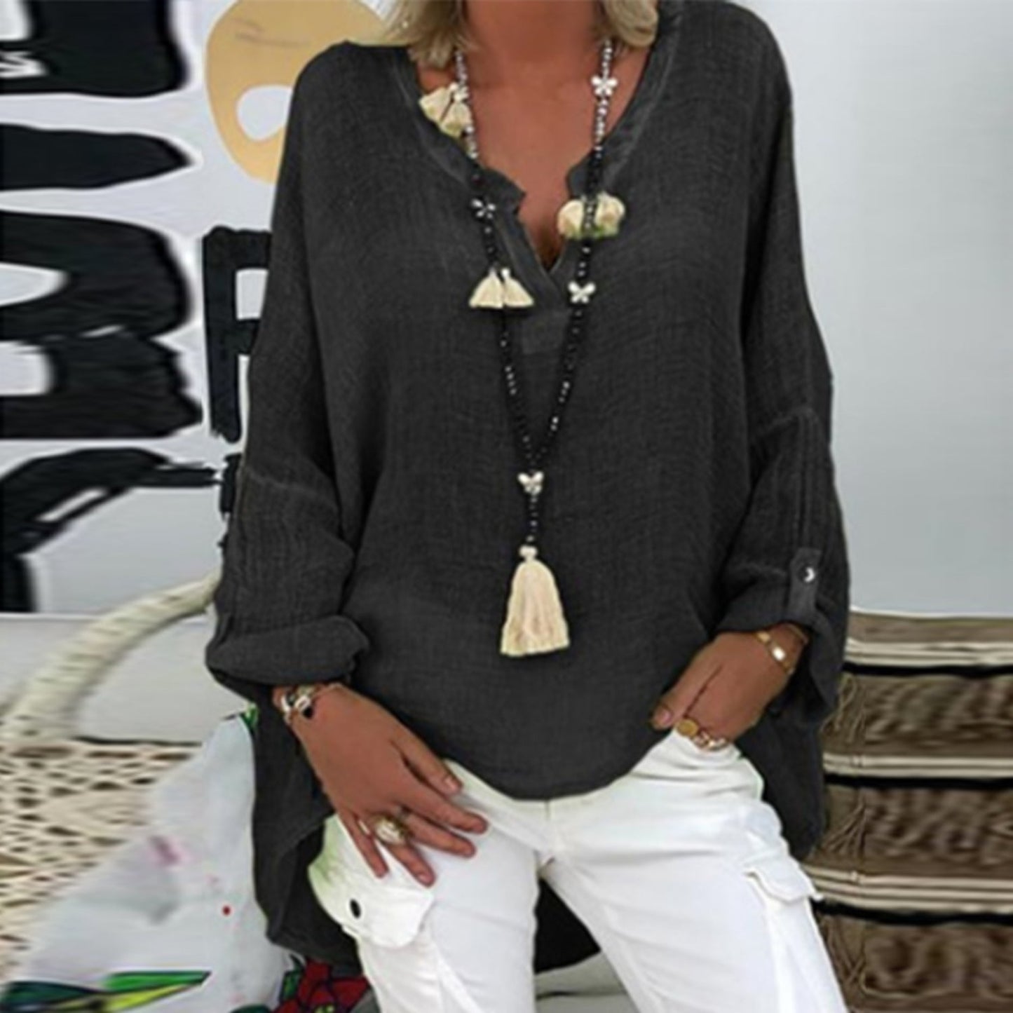Mia – Blusa Elegante em Linho