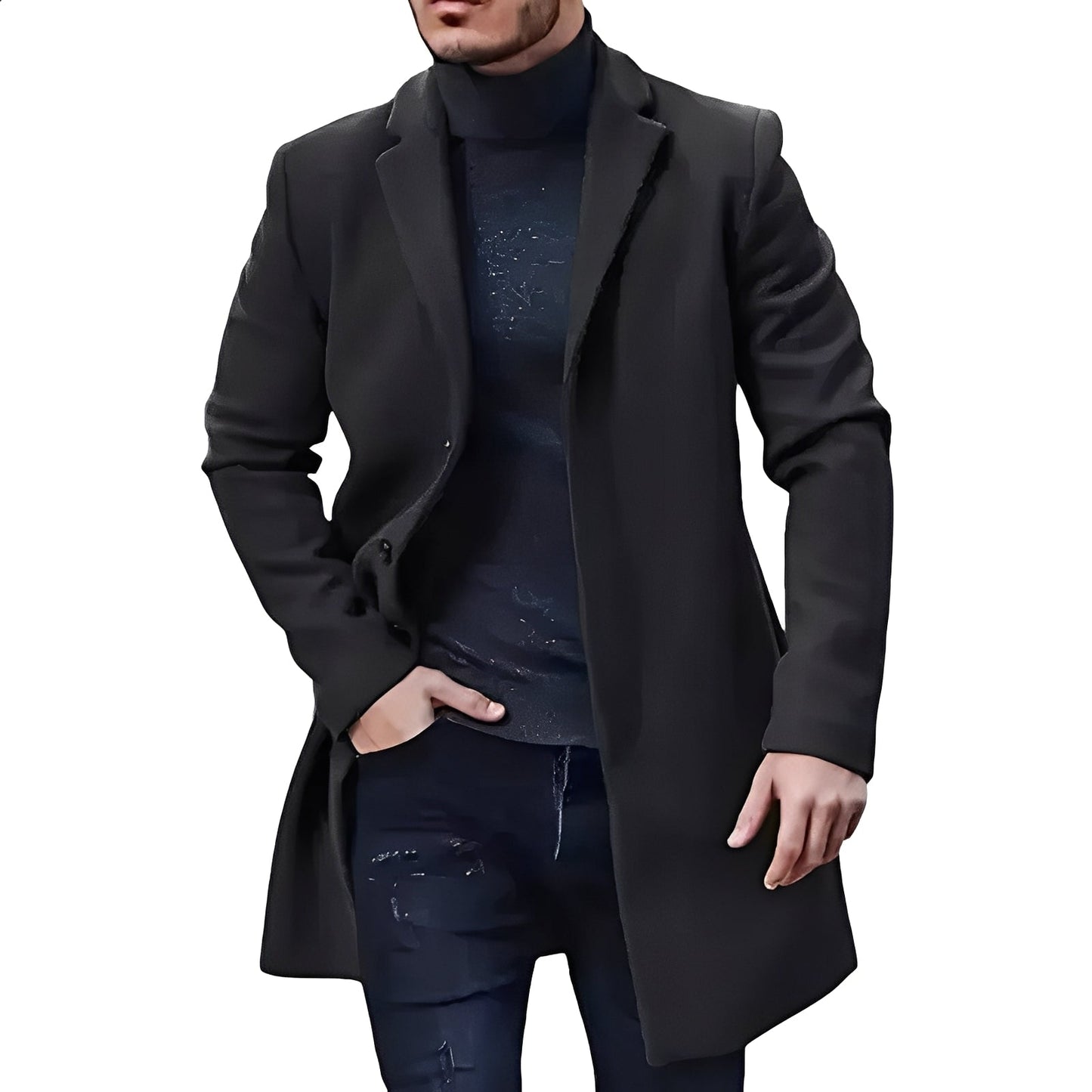 Denis - Elegant, medium-length tweed jacket for men