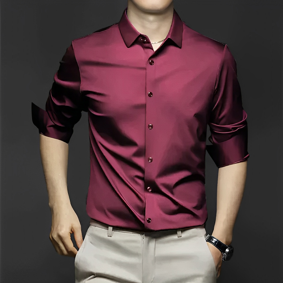 Ryan – Camisa sem vincos com estilo para homens