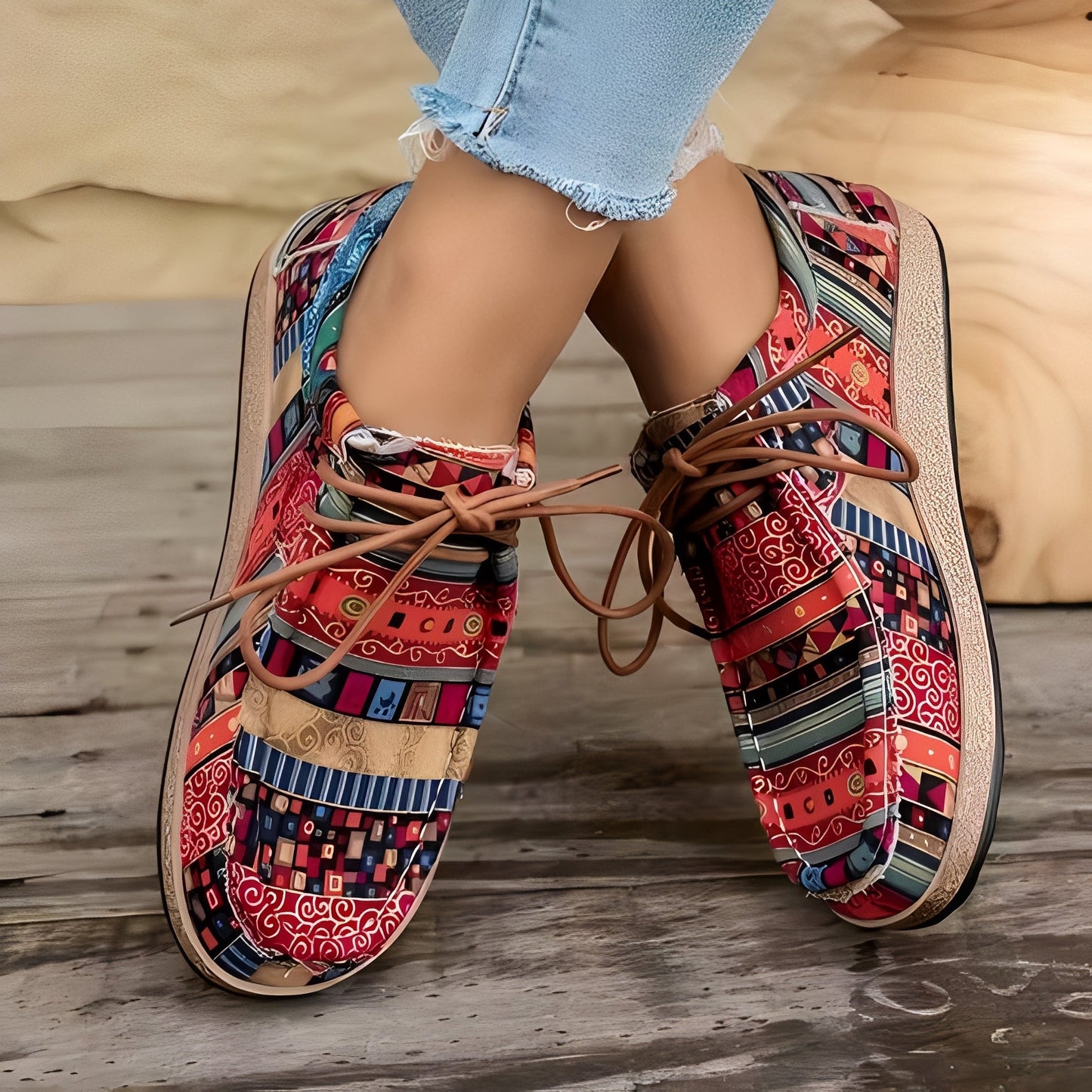 Shanice - Artísticos, confortáveis tênis com amortecimento para mulheres