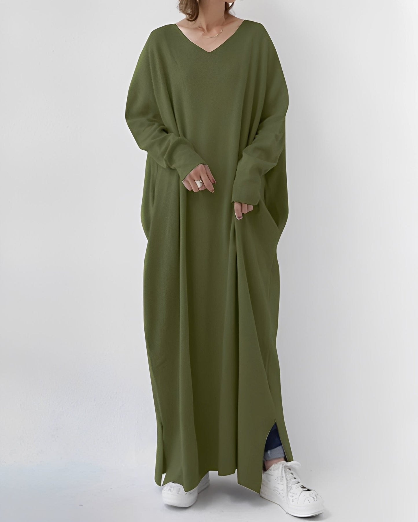 Eliana – Vestido Longo com Mangas Longas