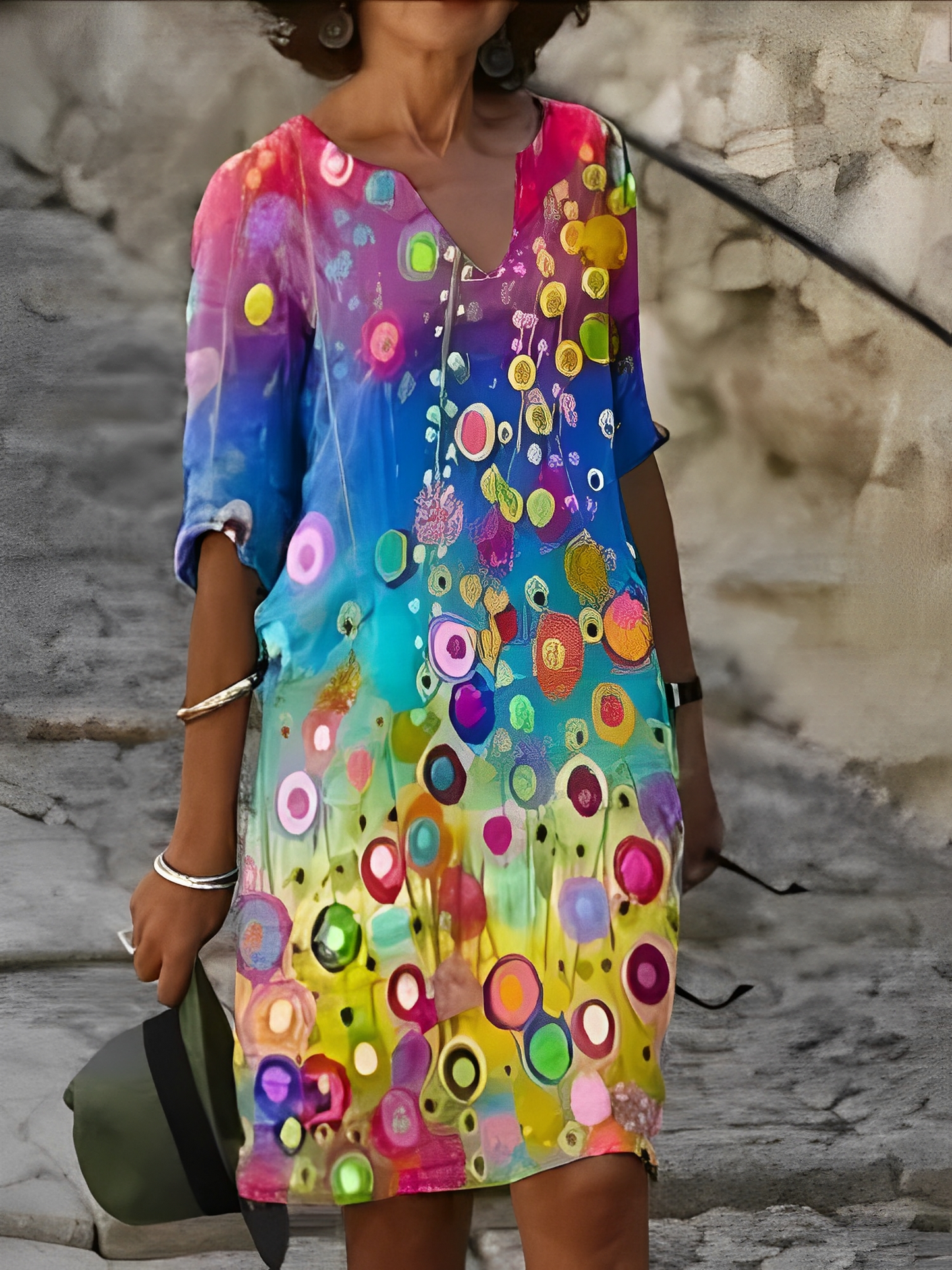 Malia – Mini-Vestido com Padrão Gráfico